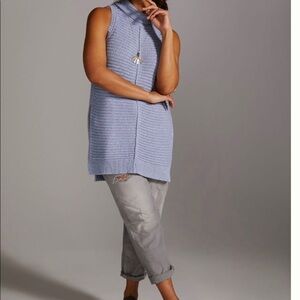 NWT Anthropologie pilcro sleeveless sweater vest size M powder blue periwinkle
